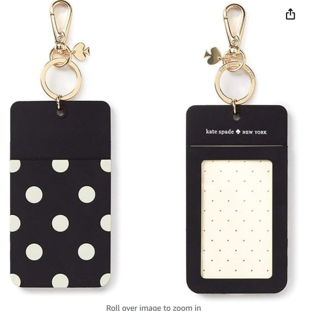 NWT Kate Spade New York Women's Id Clip, Black Dot